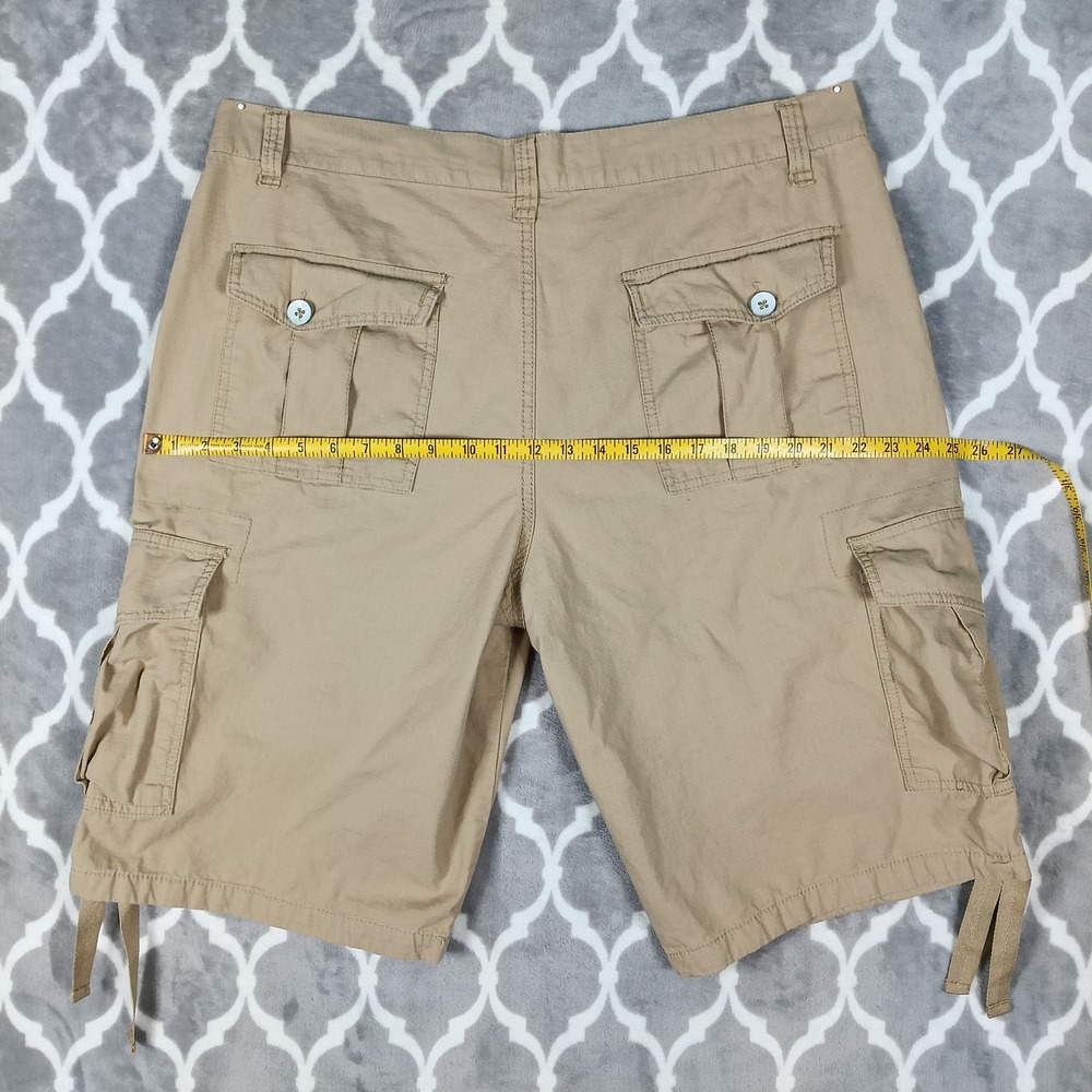 Southpole Cargo Shorts Mens 38 Tan Ripstop Baggy Y2K Utility Streetwear Khaki - Picture 7 of 9